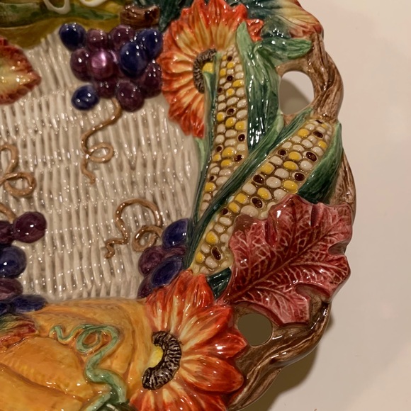 RETIRED FITZ & FLOYD AUTUMN BOUNTY SERVING BOWL. - Picture 2 of 12